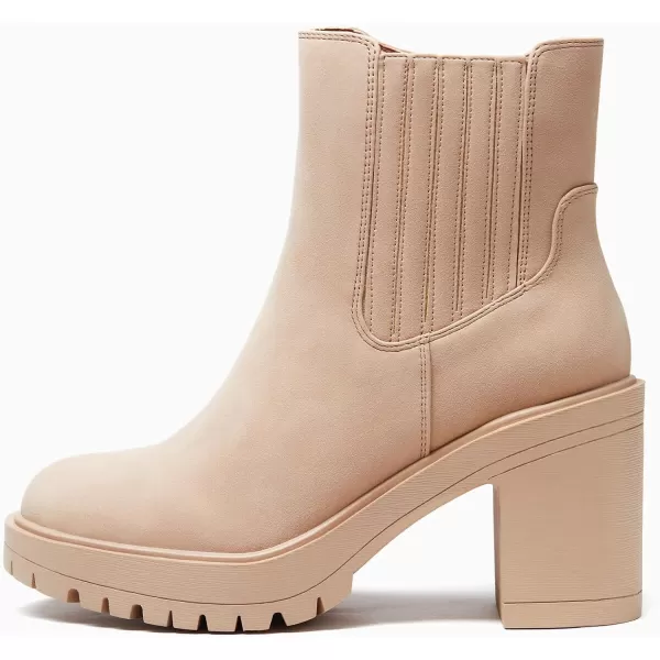 Womems Platform Lug Sole Ankle Boots Chunky Block Heel Seam Booties Combat Cozy Round Toe Chelsea Shoes