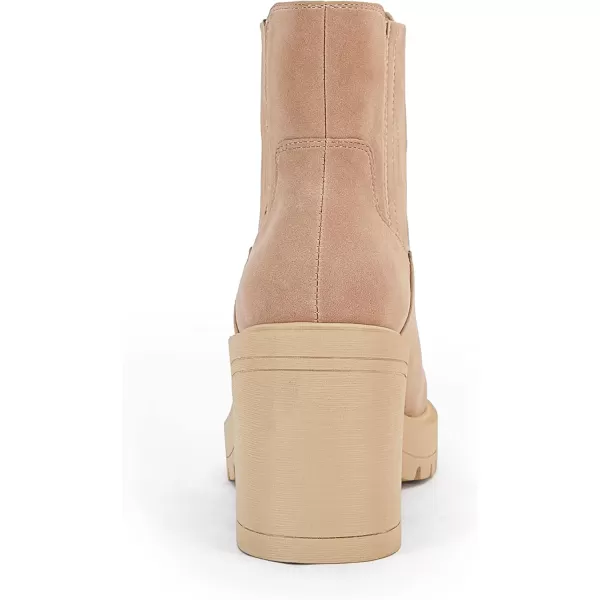 Womems Platform Lug Sole Ankle Boots Chunky Block Heel Seam Booties Combat Cozy Round Toe Chelsea Shoes