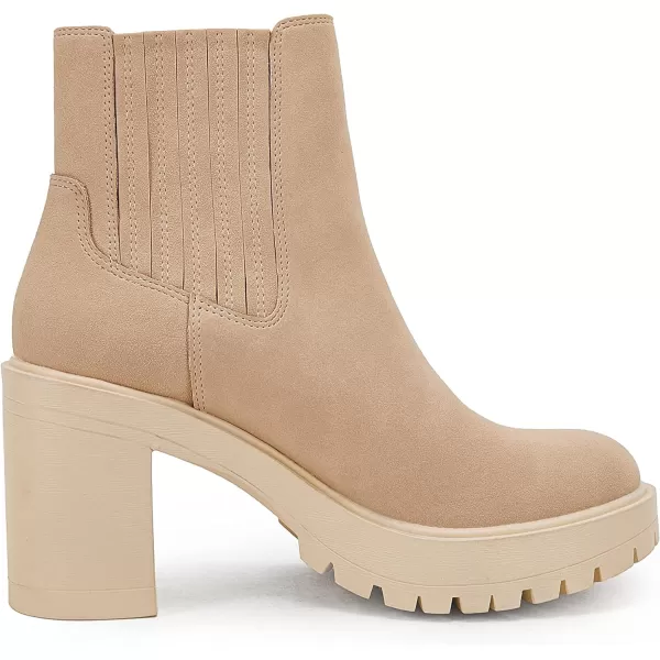 Womems Platform Lug Sole Ankle Boots Chunky Block Heel Seam Booties Combat Cozy Round Toe Chelsea Shoes