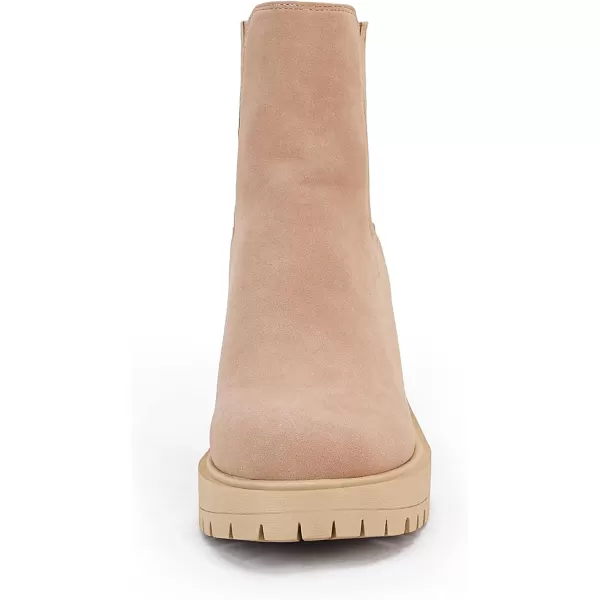Womems Platform Lug Sole Ankle Boots Chunky Block Heel Seam Booties Combat Cozy Round Toe Chelsea Shoes