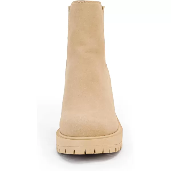 Womems Platform Lug Sole Ankle Boots Chunky Block Heel Seam Booties Combat Cozy Round Toe Chelsea Shoes
