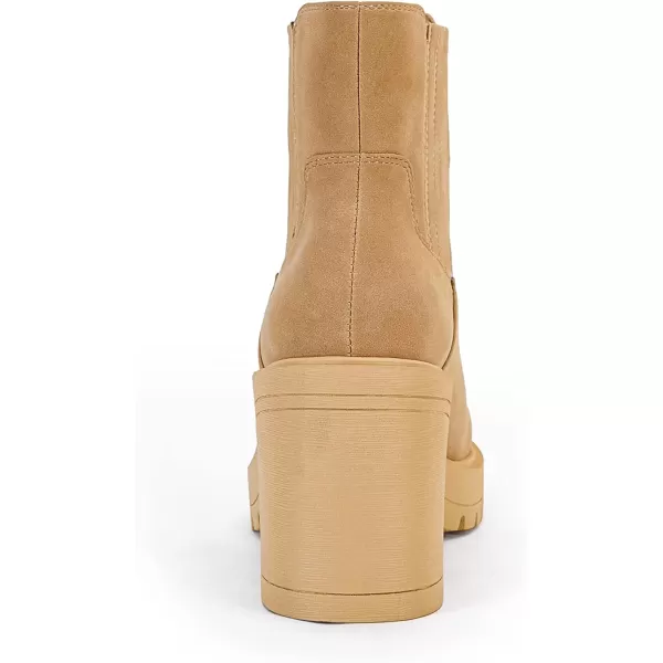 Womems Platform Lug Sole Ankle Boots Chunky Block Heel Seam Booties Combat Cozy Round Toe Chelsea Shoes