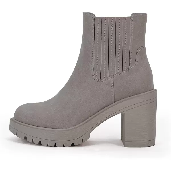 Womems Platform Lug Sole Ankle Boots Chunky Block Heel Seam Booties Combat Cozy Round Toe Chelsea Shoes