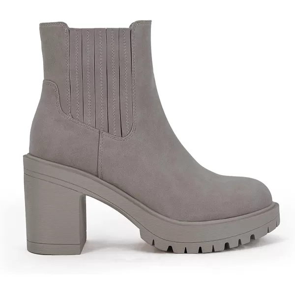 Womems Platform Lug Sole Ankle Boots Chunky Block Heel Seam Booties Combat Cozy Round Toe Chelsea Shoes