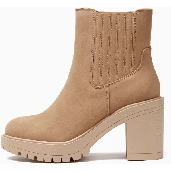 Womems Platform Lug Sole Ankle Boots Chunky Block Heel Seam Booties Combat Cozy Round Toe Chelsea Shoes