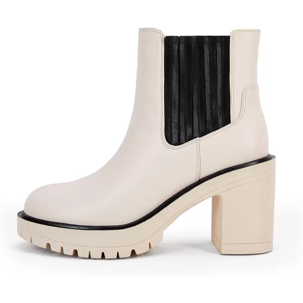 Womems Platform Lug Sole Ankle Boots Chunky Block Heel Seam Booties Combat Cozy Round Toe Chelsea Shoes