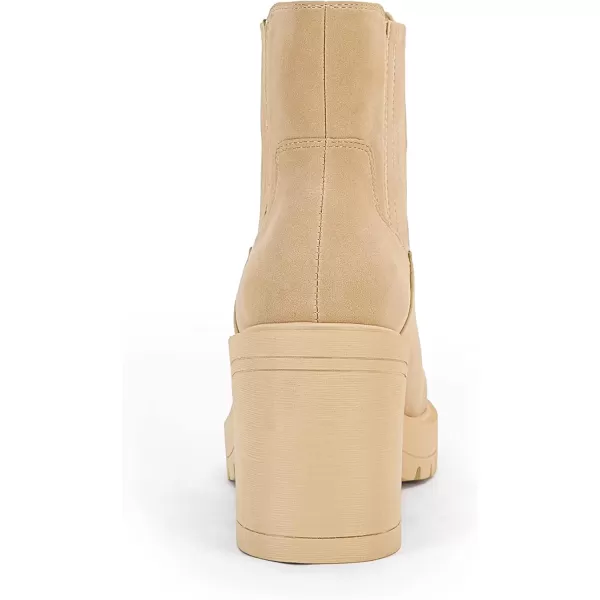 Womems Platform Lug Sole Ankle Boots Chunky Block Heel Seam Booties Combat Cozy Round Toe Chelsea Shoes