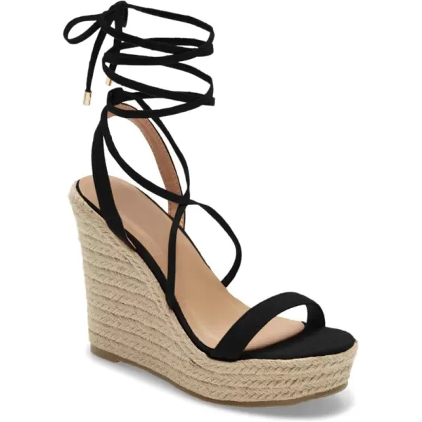 Coutgo Women's Espadrille Wedges Lace Up Platform Ankle Cross Strap Slingback Summer Dress Sandals