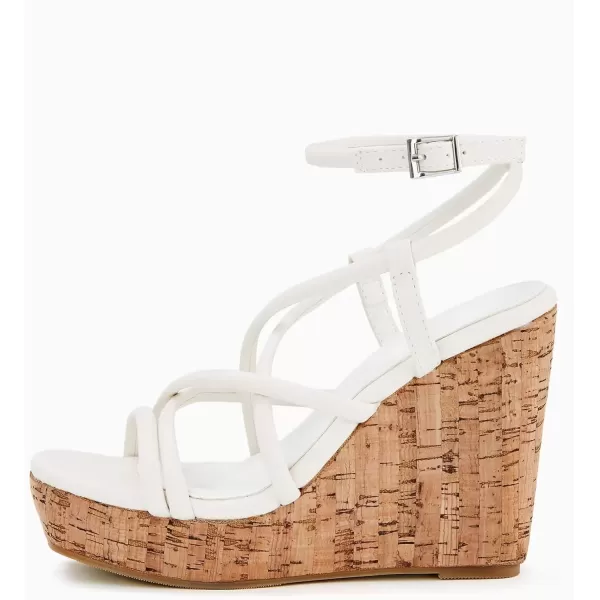imageCoutgo Women Platform Wedge Sandals Cork Slingback Wedges Espadrilles Heels Summer ShoesCool White