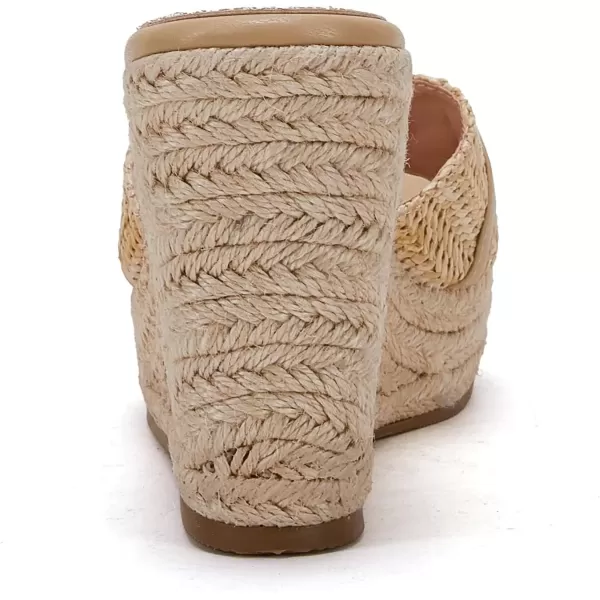 imageCoutgo Womens Wedge Sandals Platform Espadrille Heel Chain Slip On Casual Summer SlidesApricot