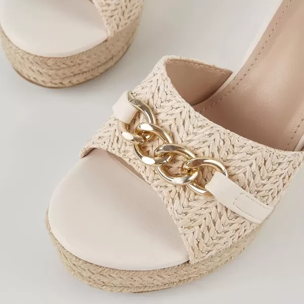 imageCoutgo Womens Wedge Sandals Platform Espadrille Heel Chain Slip On Casual Summer SlidesCreamywhite