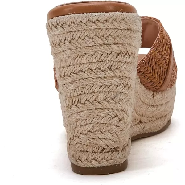 imageCoutgo Womens Wedge Sandals Platform Espadrille Heel Chain Slip On Casual Summer SlidesLight Brown