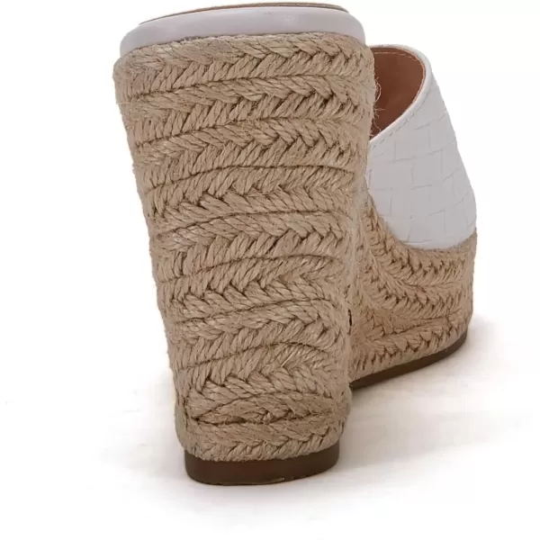 imageCoutgo Womens Wedge Sandals Platform Espadrille Heel Chain Slip On Casual Summer SlidesWhite