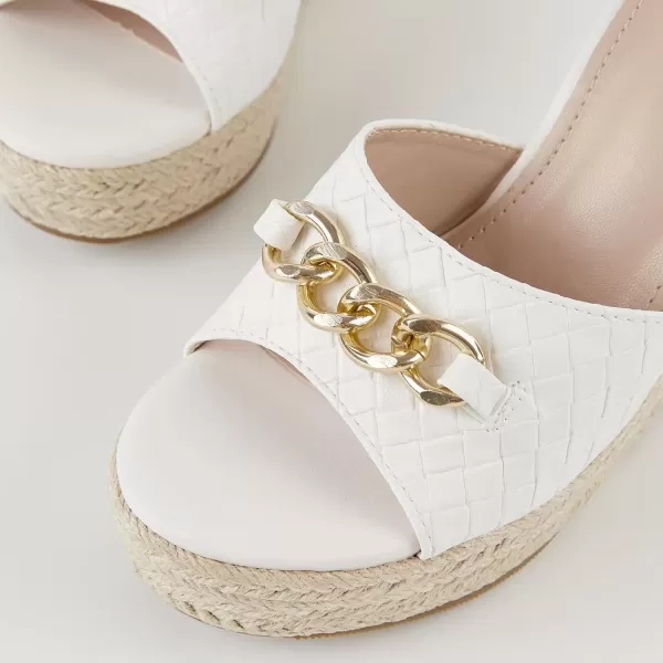 imageCoutgo Womens Wedge Sandals Platform Espadrille Heel Chain Slip On Casual Summer SlidesWhite