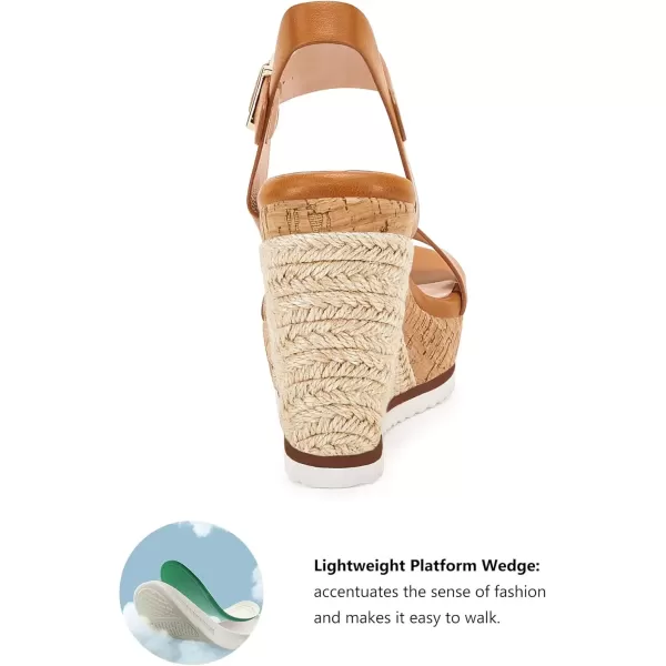 imageWomens Espadrille Wedge Platform Sandals Open Toe Ankle Buckle Strap Casual Summer Shoes02 Brown