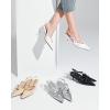 imageCoutgo Slingback Kitten Heels for Women Low Heel Closed Pointed Toe Buckle Strap Pumps ShoesBeige