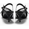 imageCoutgo Slingback Kitten Heels for Women Low Heel Closed Pointed Toe Buckle Strap Pumps ShoesBlack