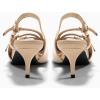 imageCoutgo Slingback Kitten Heels for Women Low Heel Closed Pointed Toe Buckle Strap Pumps ShoesKhaki