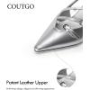 imageCoutgo Slingback Kitten Heels for Women Low Heel Closed Pointed Toe Buckle Strap Pumps ShoesSilver