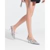 imageCoutgo Slingback Kitten Heels for Women Low Heel Closed Pointed Toe Buckle Strap Pumps ShoesSilver