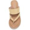 imageCoutgo Womens Espadrille Wedge Sandals Platform Thong Leather Strap Slides Backless Slip On Summer Casual Flip FlopsApricot
