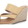 imageCoutgo Womens Espadrille Wedge Sandals Platform Thong Leather Strap Slides Backless Slip On Summer Casual Flip FlopsApricot