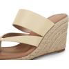imageCoutgo Womens Espadrille Wedge Sandals Platform Thong Leather Strap Slides Backless Slip On Summer Casual Flip FlopsBeige