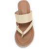 imageCoutgo Womens Espadrille Wedge Sandals Platform Thong Leather Strap Slides Backless Slip On Summer Casual Flip FlopsBeige