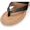 imageCoutgo Womens Espadrille Wedge Sandals Platform Thong Leather Strap Slides Backless Slip On Summer Casual Flip FlopsBlack