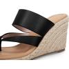 imageCoutgo Womens Espadrille Wedge Sandals Platform Thong Leather Strap Slides Backless Slip On Summer Casual Flip FlopsBlack