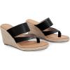 imageCoutgo Womens Espadrille Wedge Sandals Platform Thong Leather Strap Slides Backless Slip On Summer Casual Flip FlopsBlack