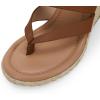 imageCoutgo Womens Espadrille Wedge Sandals Platform Thong Leather Strap Slides Backless Slip On Summer Casual Flip FlopsBrown