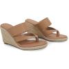 imageCoutgo Womens Espadrille Wedge Sandals Platform Thong Leather Strap Slides Backless Slip On Summer Casual Flip FlopsKhaki