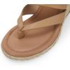 imageCoutgo Womens Espadrille Wedge Sandals Platform Thong Leather Strap Slides Backless Slip On Summer Casual Flip FlopsKhaki