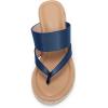 imageCoutgo Womens Espadrille Wedge Sandals Platform Thong Leather Strap Slides Backless Slip On Summer Casual Flip FlopsNavy