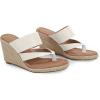 imageCoutgo Womens Espadrille Wedge Sandals Platform Thong Leather Strap Slides Backless Slip On Summer Casual Flip FlopsWhite