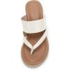 imageCoutgo Womens Espadrille Wedge Sandals Platform Thong Leather Strap Slides Backless Slip On Summer Casual Flip FlopsWhite