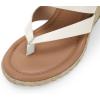 imageCoutgo Womens Espadrille Wedge Sandals Platform Thong Leather Strap Slides Backless Slip On Summer Casual Flip FlopsWhite