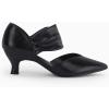imageCoutgo Womens Low Kitten Heel Dress Shoes Pointed Toe Slip on Ankle Strap Cutout Elegant Party Wedding PumpsCool Black