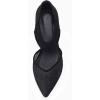 imageCoutgo Womens Low Kitten Heel Dress Shoes Pointed Toe Slip on Ankle Strap Cutout Elegant Party Wedding PumpsMesh Black