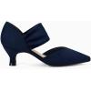 imageCoutgo Womens Low Kitten Heel Dress Shoes Pointed Toe Slip on Ankle Strap Cutout Elegant Party Wedding PumpsNavy