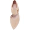 imageCoutgo Womens Low Kitten Heel Dress Shoes Pointed Toe Slip on Ankle Strap Cutout Elegant Party Wedding PumpsNude