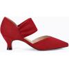 imageCoutgo Womens Low Kitten Heel Dress Shoes Pointed Toe Slip on Ankle Strap Cutout Elegant Party Wedding PumpsRed