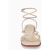 imageCoutgo Womens Strappy Heels Sandals Thong Gladiator Square Open Toe Low Kitten Heeled Criss Cross Ankle Strap Summer Dress Wedding ShoesBeige