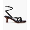 imageCoutgo Womens Strappy Heels Sandals Thong Gladiator Square Open Toe Low Kitten Heeled Criss Cross Ankle Strap Summer Dress Wedding ShoesBlack