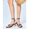 imageCoutgo Womens Strappy Heels Sandals Thong Gladiator Square Open Toe Low Kitten Heeled Criss Cross Ankle Strap Summer Dress Wedding ShoesBlack
