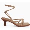 imageCoutgo Womens Strappy Heels Sandals Thong Gladiator Square Open Toe Low Kitten Heeled Criss Cross Ankle Strap Summer Dress Wedding ShoesCamel