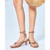 imageCoutgo Womens Strappy Heels Sandals Thong Gladiator Square Open Toe Low Kitten Heeled Criss Cross Ankle Strap Summer Dress Wedding ShoesCamel