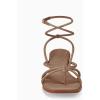 imageCoutgo Womens Strappy Heels Sandals Thong Gladiator Square Open Toe Low Kitten Heeled Criss Cross Ankle Strap Summer Dress Wedding ShoesCoffee