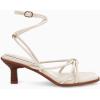 imageCoutgo Womens Strappy Heels Sandals Thong Gladiator Square Open Toe Low Kitten Heeled Criss Cross Ankle Strap Summer Dress Wedding ShoesNude